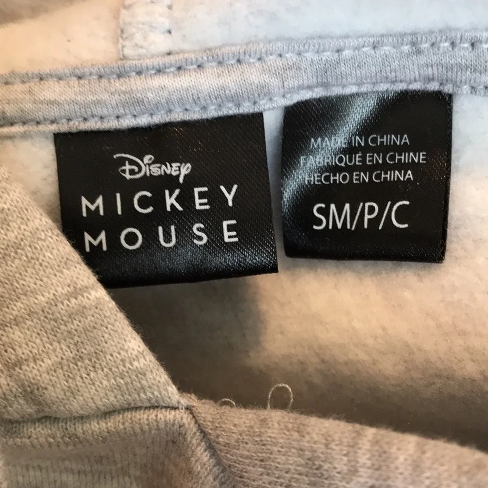 Disney Men's Small Hoodie Gray Mickey Mouse The Original 1928 Graphic Fleece NEW